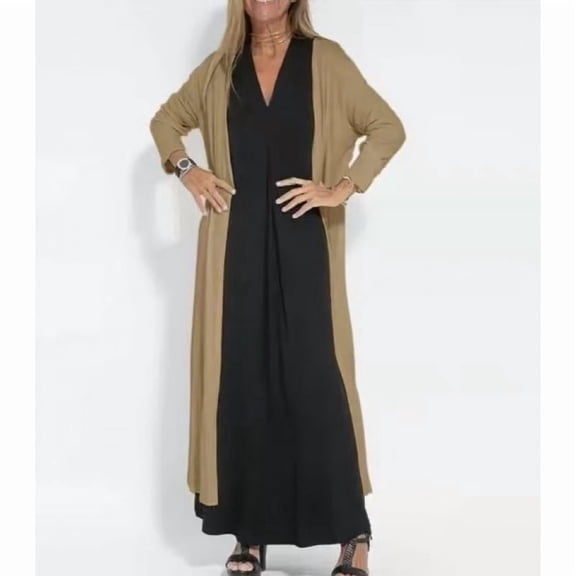 2026 New Solid Color Pullover V-Neck Sleeveless Dress Cardigan Set