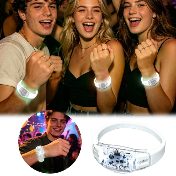 2026 New Sound Activated LED Glow Bracelets, Flashing Light Up Wristbands for Concerts Party Favors
