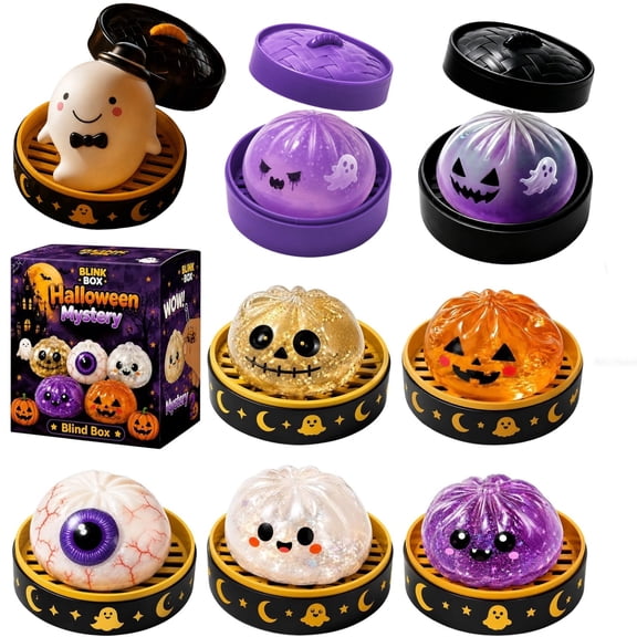 2026 New Spooky Season Halloween Dumpling Squishy - Squishy Dumpling Toy Spooky Season Halloween for Stress Relief, Dumplings Toy for Everyone