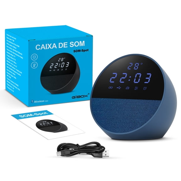 2026 New Spot Wireless Bluetooth Speaker, Smart Alarm Clock with Display, Fabric Mini Portable Audio Speaker, Perfect for Outdoors, Desks, Nightstands, Offices and Kitchens; Best-Selling Audio Device