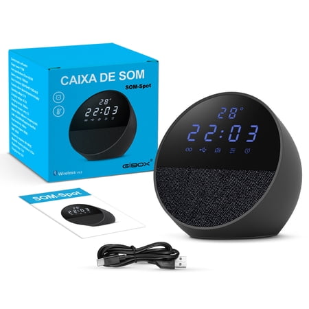 2026 New Spot Wireless Bluetooth Speaker, Smart Alarm Clock with Display, Fabric Mini Portable Audio Speaker, Perfect for Outdoors, Desks, Nightstands, Offices and Kitchens; Best-Selling Audio Device