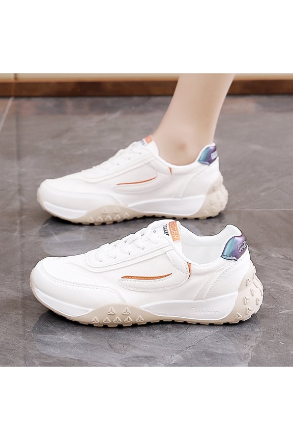 2026 New Spring: Ins-style Korean Version White Sneakers Female Students, Thick-soled Versatile Casual Sports Shoes, Trendy Women's Sneakers, Women Shoes