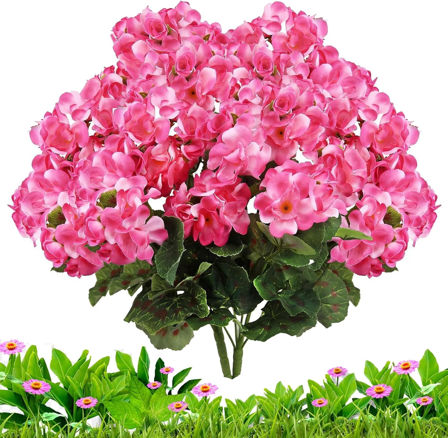 2026 New Spring Porch Refresh Hydrangea, 14" UV Resistant Artificial Outdoor Flowers, DIY Color Faux Hydrangea Flowers for Outdoors, Realistic Hydrangeas Plants for Spring Porch Refresh Decor (B, 10)