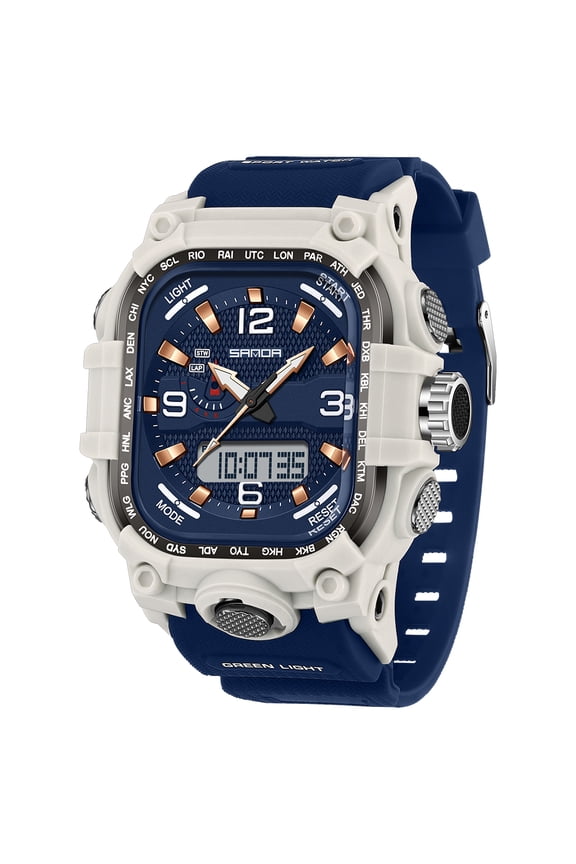 2026 New Square Digital Watches for Men  Waterproof Unique Rectangle Watch Stopwatch Countdown Alarm Analog Silicone Strap