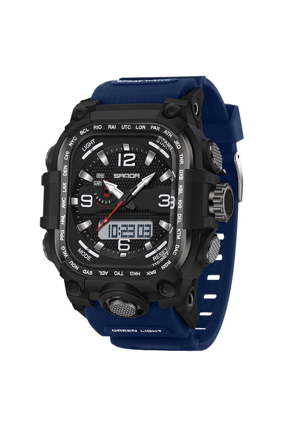 2026 New Square Digital Watches for Men  Waterproof Unique Rectangle Watch Stopwatch Countdown Alarm Analog Silicone Strap