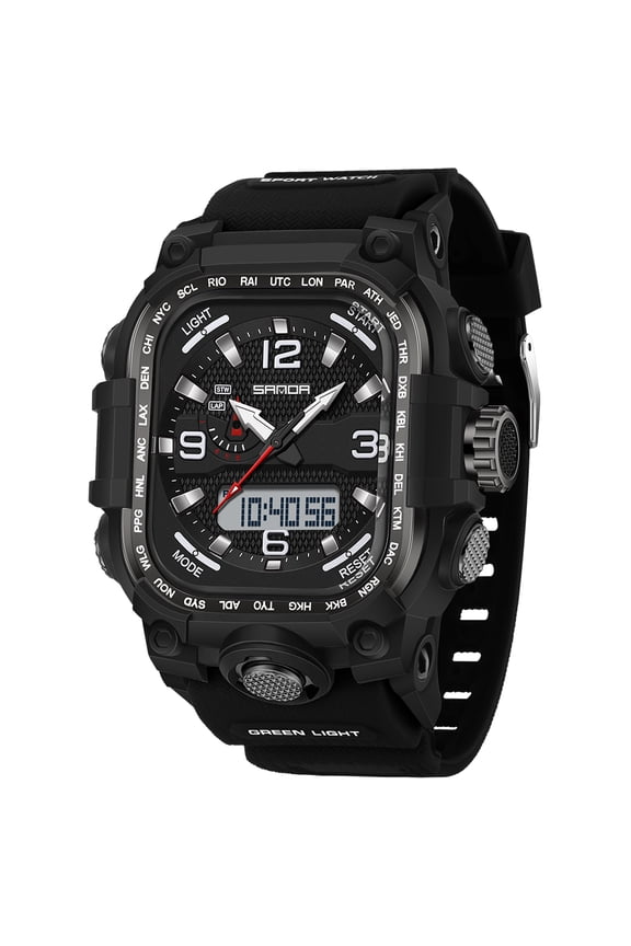 2026 New Square Digital Watches for Men  Waterproof Unique Rectangle Watch Stopwatch Countdown Alarm Analog Silicone Strap