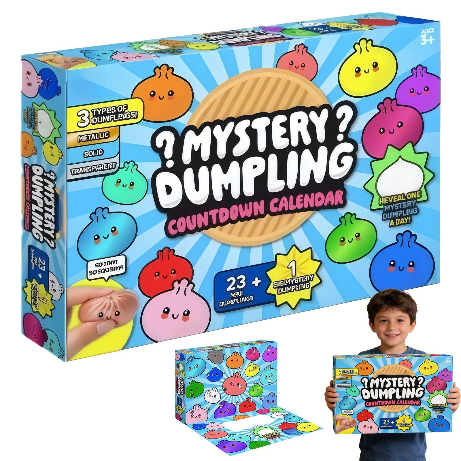 2026 New Squishy Bun Bao Bun Mystery Advent Countdown Calendar,24 Days of Mini squishy advent calendar Bun,Sensory Stress Relief Gift Box for Adults
