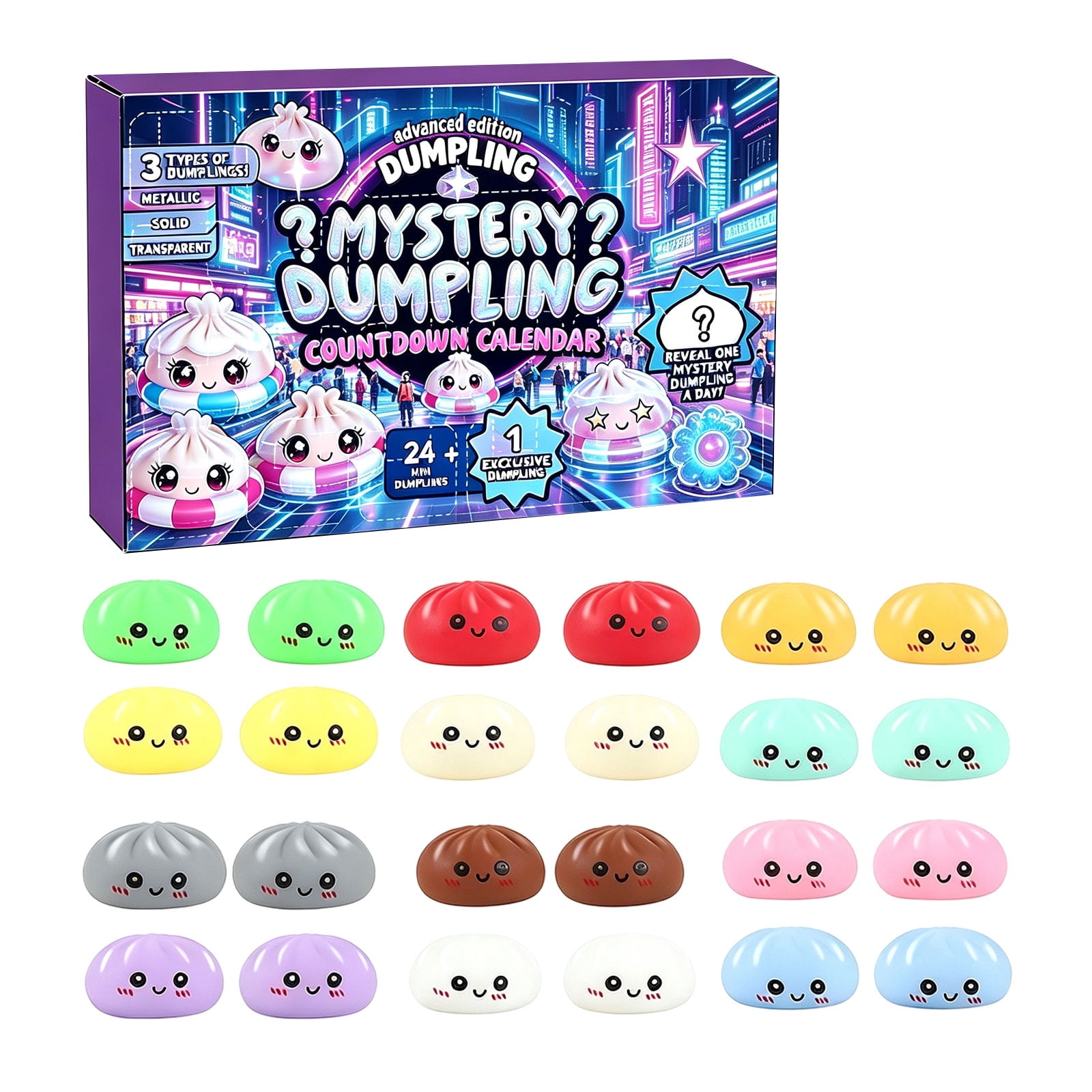 2026 New Squishy Bun Bao Bun Mystery Advent Countdown Calendar (24 ...