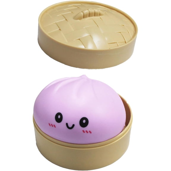 2026 New Squishy Dumpling, Giant Jumbo Dumpling Squishy Stress Ball with Emoji, Soft Squeeze Decompression Dough, Anxiety Relief, Sensory Fidget Dough, Stress Relief Ball with Autism (Purple)