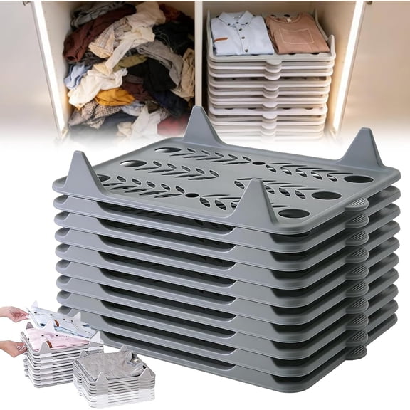 2026 New Stackable Closet Organizer for Clothes, Detachable Lazy Folding T shirt Organizer, Space-Saving Clothing Organizer with Breathable Design for Wrinkle-Free Clothes
