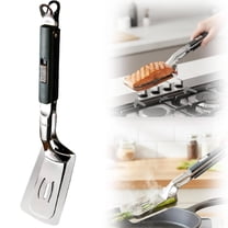 2026 New Stainless Steel Grill Clamp, Anti-Scald Extended Handle Spatula Tong, Multi-Functional Stainless Steel Barbecue Food Flip Clip Grill Clamp for Outdoor Grilling and Kitchen Cooking(Green*3)