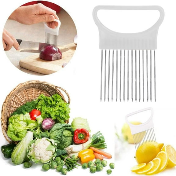 2026 New Stainless Steel Onion Cutter,Food Slice Assistant Onion Holder for Slicing 2026 New Stainless Steel Onion Holder for Slicing Onion Chopper Easy Quick Slicer for Vegetable Slicing Tomatoes