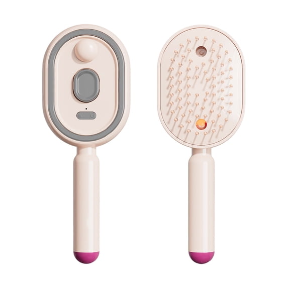 2026 New Steam Brush Hair Straightener, Rechargeable Hair Straightener Brush Air Cushion Mister for Both Long/Short Hairs Home Spa Cleaning Grooming Styling Detangling