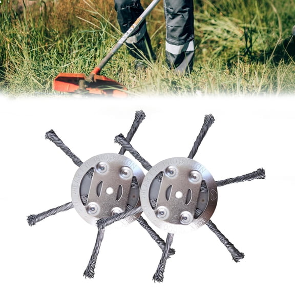 2026 New Steel Wire Grass Trimmer Head for 5mm Aperture, Upgrade String Trimmer Replacement Head, Multifunctional Steel Trimmer Blade for Garden Use(2PCS)