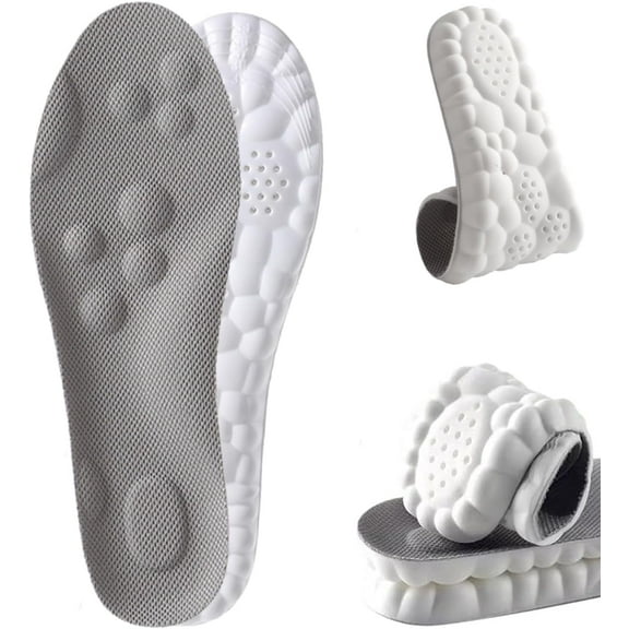 2026 New Steppers Insoles for Men Women, 4D Memory Foam Cloud Insoles with Arch Surpport & Cushioned Comfort Fits All Shoe Types