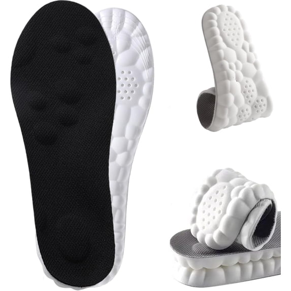 2026 New Steppers Insoles for Men Women, 4D Memory Foam Cloud Insoles with Arch Surpport & Cushioned Comfort Fits All Shoe Types
