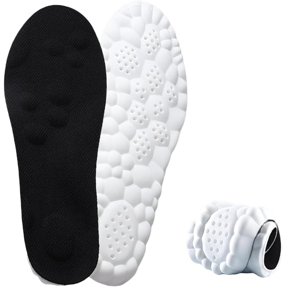 2026 New Steppers Insoles for Men & Women, 4d Memory Foam Cloud with Insole for Foot & Joint Support All-Day Comfort Insoles (Black,13)