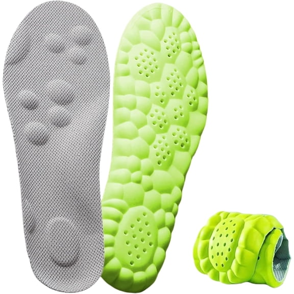 2026 New Steppers Insoles for Men & Women, 4d Memory Foam Cloud with Insole for Foot & Joint Support All-Day Comfort Insoles (Gray,11.5)