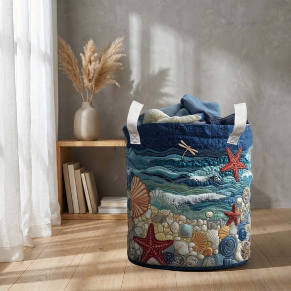 2026 New Storage Trunks & Bag Quilted Laundry Basket With Handles Boho Fabric Storage Basket Multi-functional Clothes Storage Basket Lightweight And Foldable