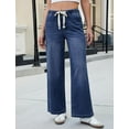 thumbnail image 1 of 2026 New Straight-Leg Jeans for Women, Lace-Up Loose Comfortable Casual Elastic High-Waist Long Pants, 1 of 6