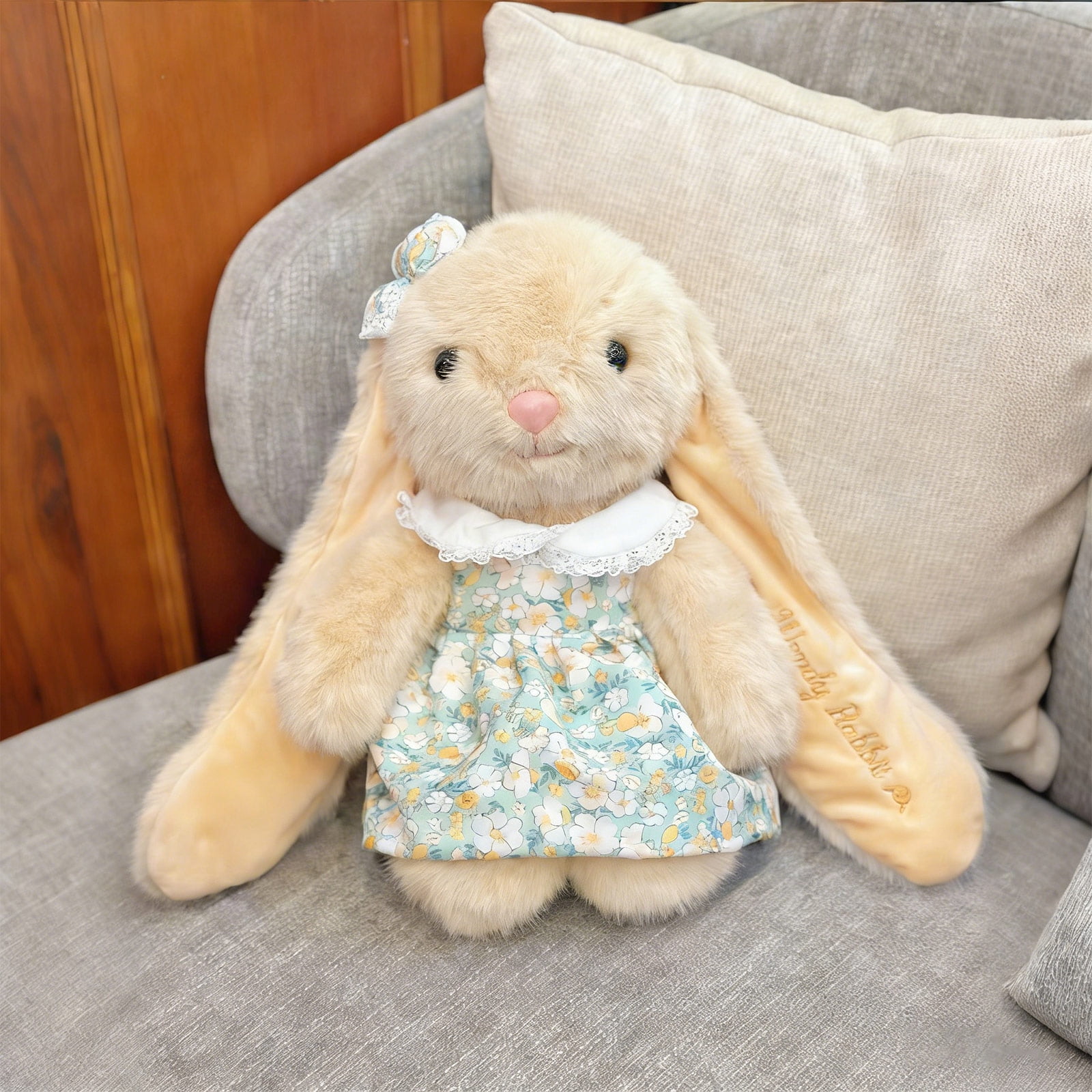 2026 New Stuffed Bunny Toys, Easter Bunny Plush Toys, Huggable Rabbit Walking Talking Simulated Electric Plush Pet Gift with Cage and Accessories for Birthdays Holidays Party Gift(15.75 inch, Khaki)