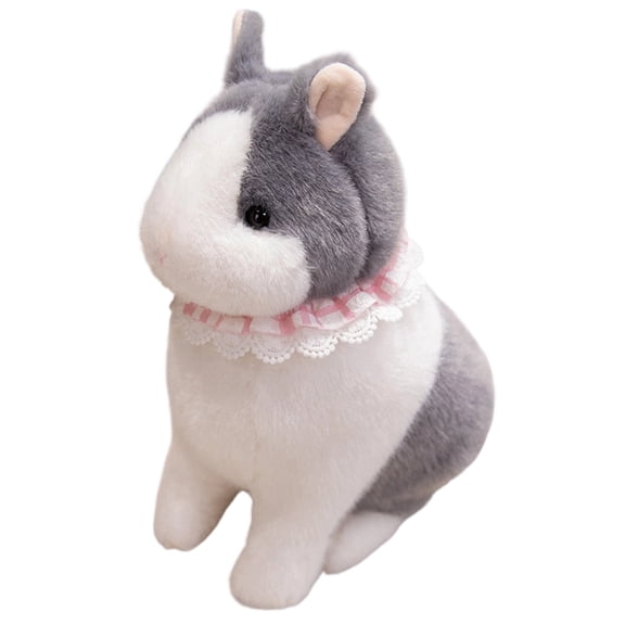 2026 New Stuffed Bunny Toys, Easter Bunny Plush Toys, Rabbit Huggable Walking Talking Simulated Electric Plush Pet Gift with Cage and Accessories for Birthdays Holidays Party Gifts (7.87 inch, Gray)