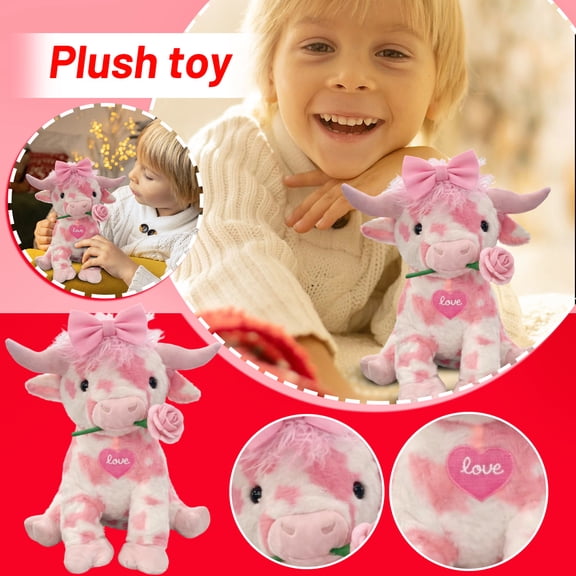 2026 New Stuffed Ox Toys, Plushies Pillow Ox Plush Toys, Game Peripheral Huggable Plushies Pillow Dolls and Figurines for Birthdays, Holidays, Xmas, Anniversaries and Party Gifts