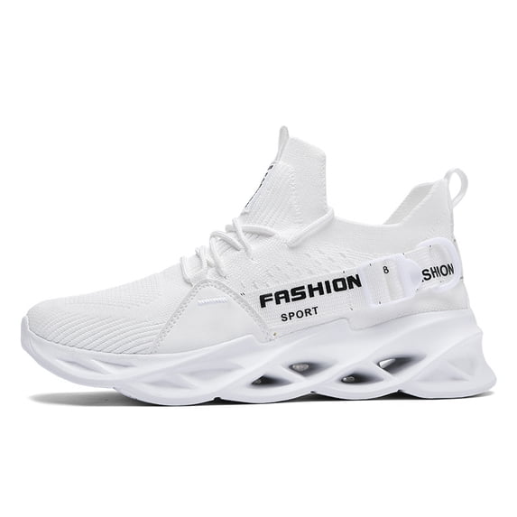 2026 New Style Casual Breathable Fly-Woven Sneakers, Lightweight Trendy Running Shoes, Cross-Border Blade Style Large Size Men's Shoes