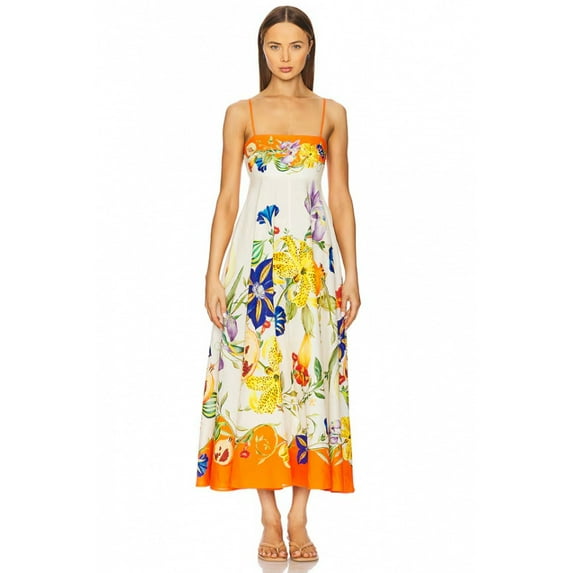 2026 New Style Elegant High-Waisted Printed Suspender Dress