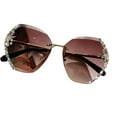 thumbnail image 1 of 2026 New Sunglasses Rhinestone Rimless Resin Lens Face Slimming Shades Fashion Bling UV Protection Sunglasses Sunglasses Womens Trendy Fashion E One Size, 1 of 5