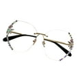thumbnail image 1 of 2026 New Sunglasses Rhinestone Rimless Resin Lens Face Slimming Shades Fashion Bling UV Protection Sunglasses Sunglasses Womens Trendy Fashion F One Size, 1 of 3