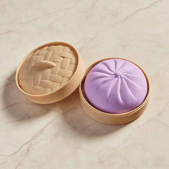 2026 New Super Mega Rainbow Dumpling Squishy, Giant Mystery Glitter Dumpling, Jumbo Stress Relief Sensory Ball for Adults, Purple