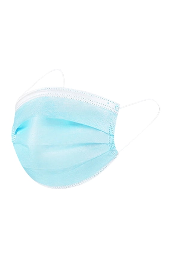 2026 New Surgical Masks Disposable Adults 3 Layer Non-Woven Breathable Face Mask with Nose Bridge Blue 50 Pcs (Light Blue)