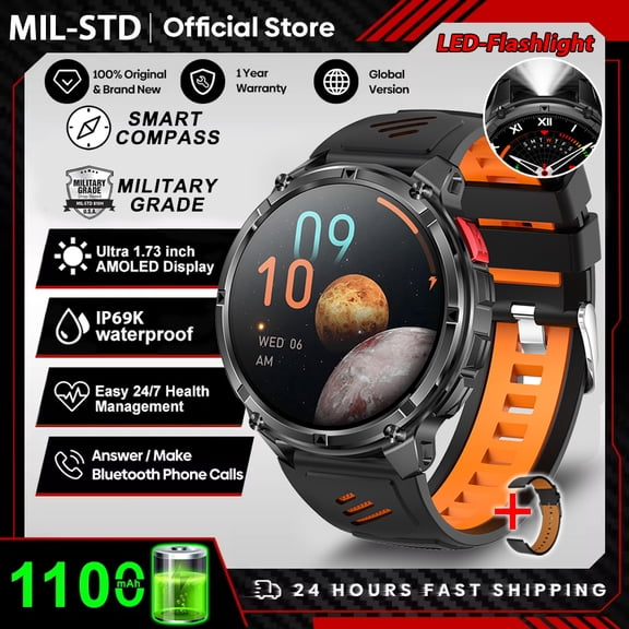 2026 New T-Rex3 Pro GPS Tracker 1100mAh Smartwatch Men 120-Day Standby Clock Rugged Outdoor Sport 10ATM Waterproof Call Watches