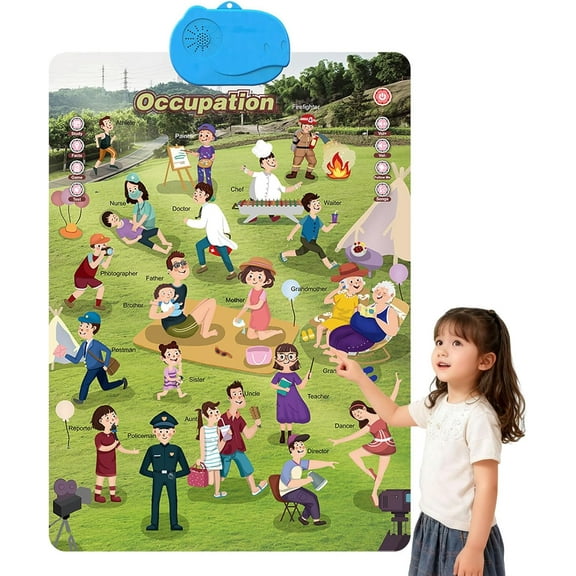 2026 New Talking Wall Chart for Kids,Educational Touch Learning Alphabet Toys Poster,Fun Alphabets Talking Learning Toy Walls Poster, for Boys Girls