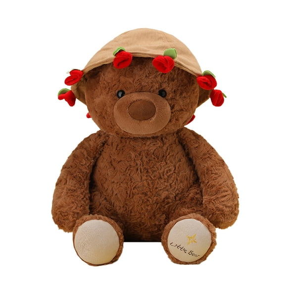 2026 New Teddy Bear with Bouquet – Plush Bloom Bear Holding Red Rose Flowers, Romantic Gift for Girlfriend & Mom(RL Brown 15in 1 PC)