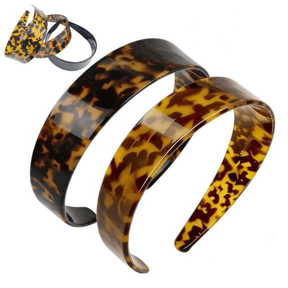 2026 New Thick Tortoise Shell Headband With Teeth,1.5in No Slip Acetate Leopard Plastic Wide Hairband For Women