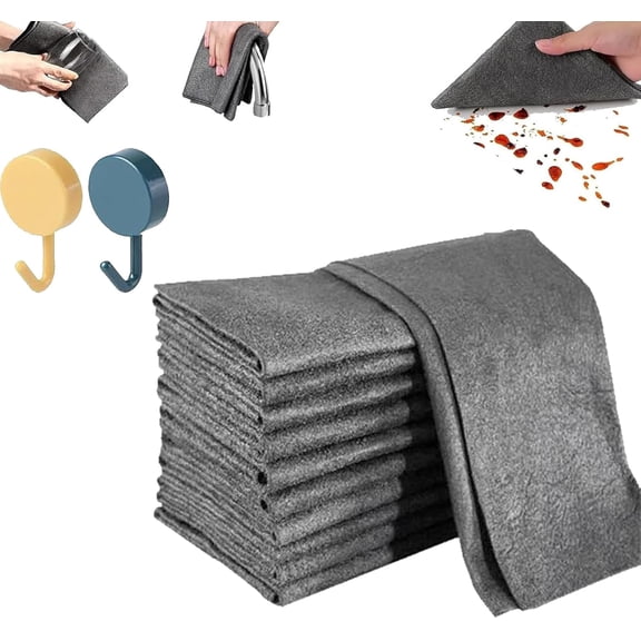 2026 New Thickened Magic Cleaning Cloth, 10/20 Counts Microfiber Streak Free Cloth, Reuseable Magic Fiber Towels Rags, Miracle Cloths for Glass, Kitchen and Vehicle Windows (10pcs)