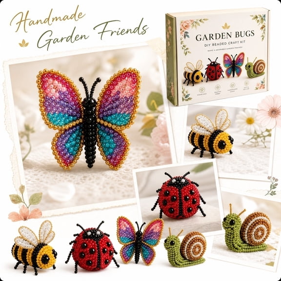 2026 New Tiny 3D Beaded Animal DIY Kit, 3D Beaded Animal Kit, Handmade 3D Bead Animals Embroidery Kit forAdults Beginners & Craft Enthusiasts ,Insects