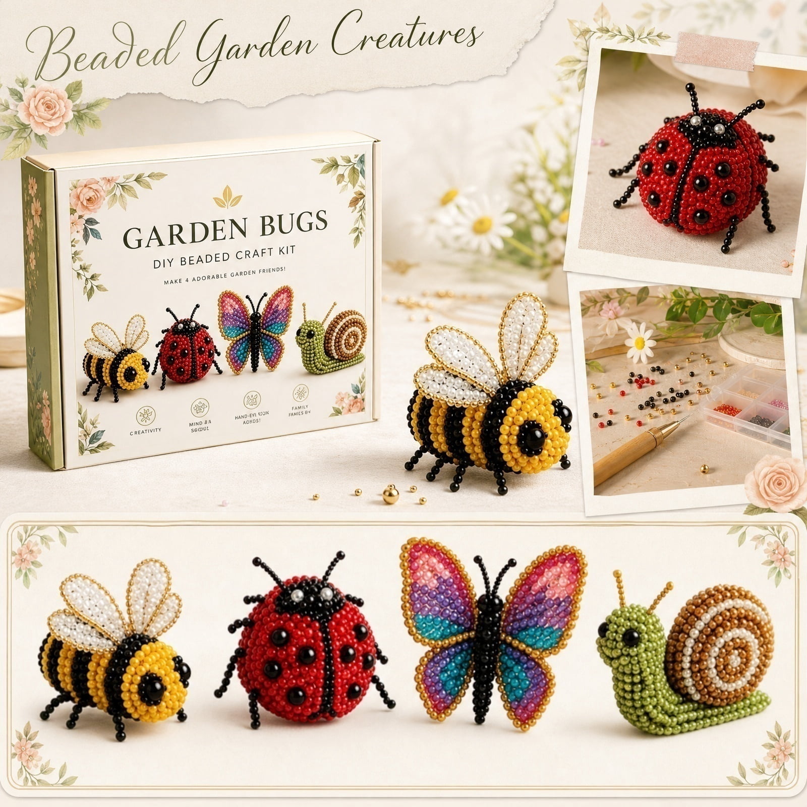 2026 New Tiny 3D Beaded Animal DIY Kit, Bead Embroidery Kit, 3D Bead ...