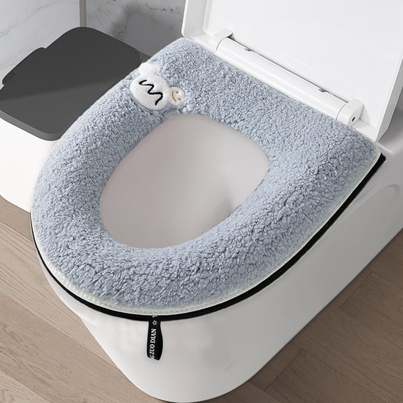 2026 New Toilet Seat Thickened Toilet Seat With Carrying Handle Complete Coverage Winter Warm Household Toilet Seat Removable Waterproof Toilet Seat