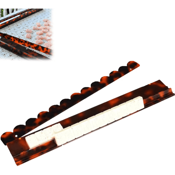 2026 New Tortoise Shell Mahjong Rack & Pusher Set – Detachable Magnetic Acrylic Mahjong Racks with Pushers, Extra Long 17.5 Inch Tile Holders(1Packs)