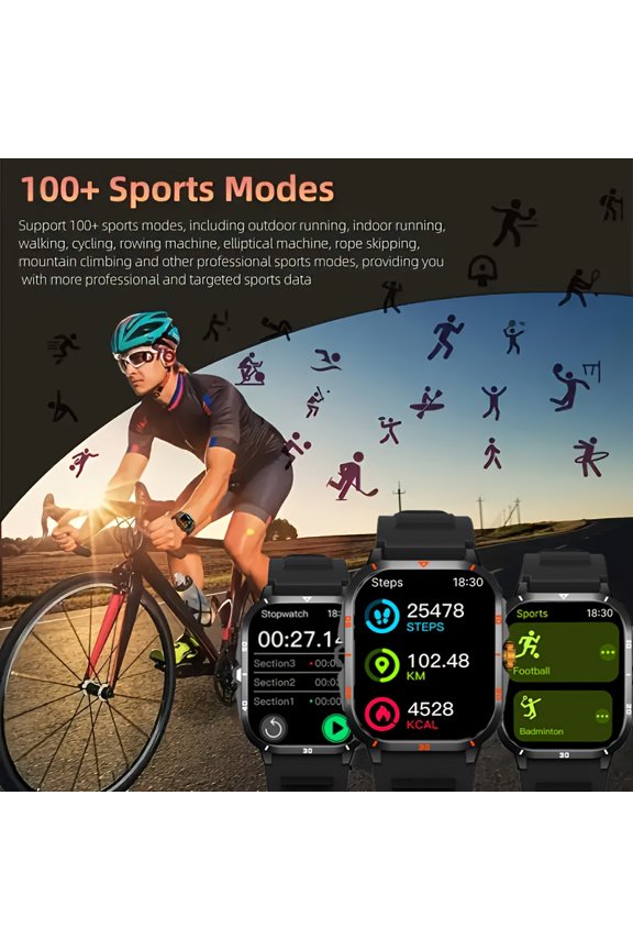 2026 New Touchscreen Dual-band Smartwatch, Unisexes, Support Call Function, Step Counting And Calorie Tracking, Call SMS Reminder, Multi-functional Fitness Smart Bracelet, Wireless Connection