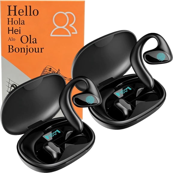 2026 New Translation Earbuds, 144 Languages Real-Time Two-Way AI Translator, Bluetooth Wireless Earphones for Travel, Business, Calls & Music, Open-Ear Comfort