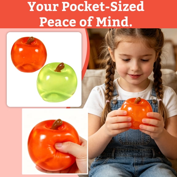 2026 New Translucent Apple Squishy Toys, 2.8 Inch Fruit Stress Ball, Clear Sensory Dough, Random Color Decompression Squeeze for Ages 3+
