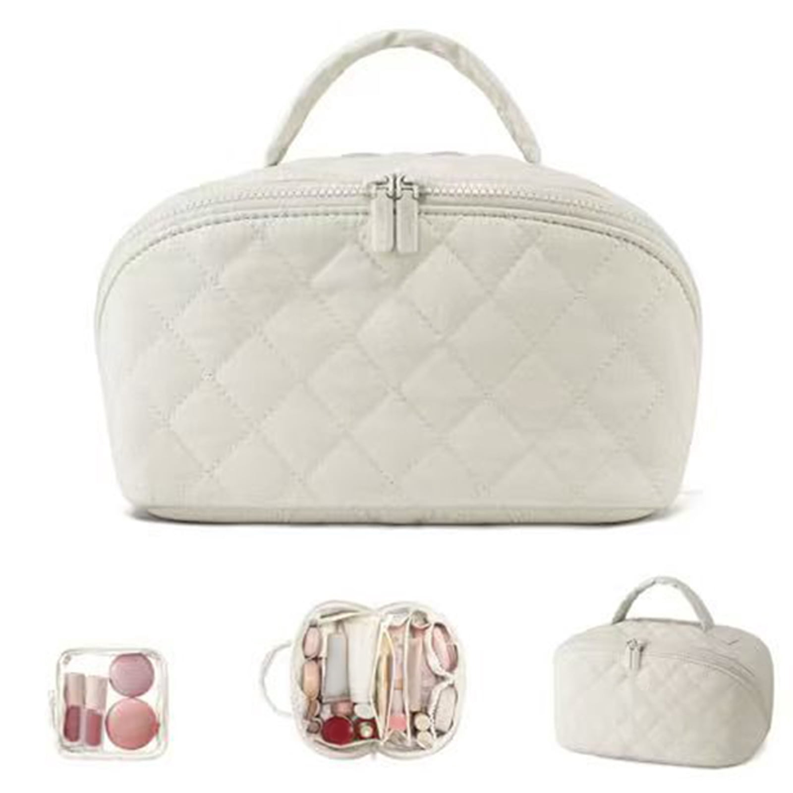 2026 New Travel Makeup Bag For Woman,180° Lay-Flat Design Wide Open Lay ...