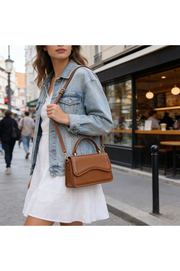 2026 New Trendy Women's Structured Handbag - Versatile Solid Color Crossbody & Top Handle Satchel for Work & Daily Use