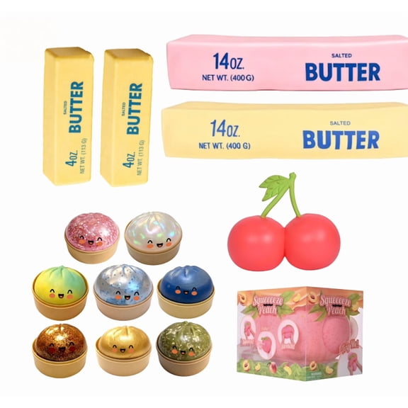 2026 New Twin Cherry Stress Ball Sweet Cute Fruit Stress Relief Toys for Adult, Durable PU Sensory Fidget Toys for Anxiety and Relaxation, Easter Basket Stuffer 1PCS