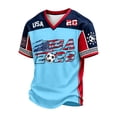 thumbnail image 1 of 2026 New USA Soccer Jersey Men, United States Jersey Soccer, Jersey USA Crew Neck Short Sleeve Football Shirt, USA Flag Soccer Jersey for Adult(Sky Blue, 2XL), 1 of 4