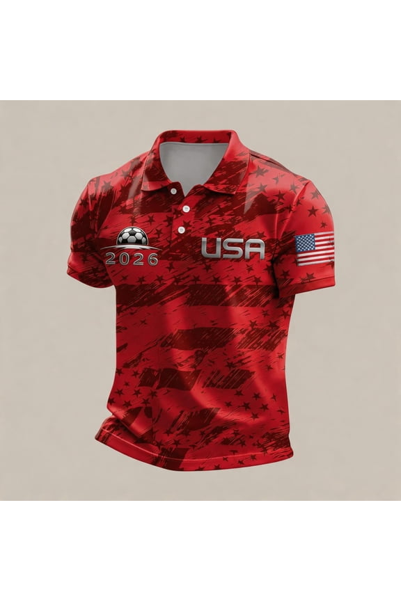 2026 New USA Soccer Jersey for Men, United States Jersey Soccer, Jersey USA Fans Crew Neck Short Sleeve Football Retro Streetwear Outdoor T Shirt for Adult(Red, M)